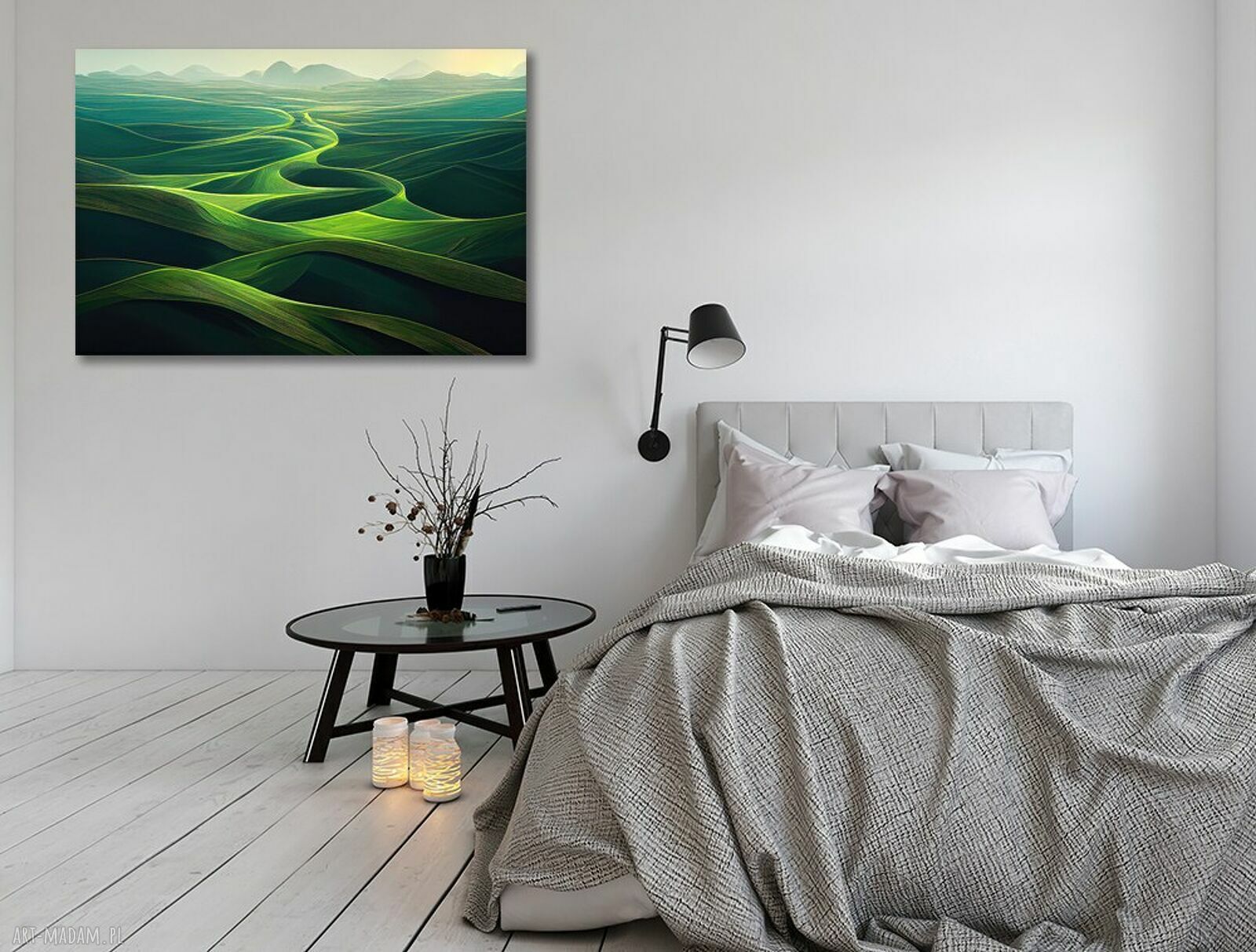 Obraz Dolina 1 - zielone góry na płótnie 120x80 cm
