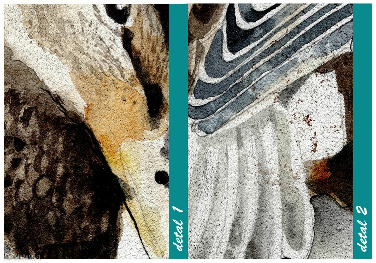 Akwarelowy obraz z kaczką do kuchni 40x60 cm - gotowy do powieszenia