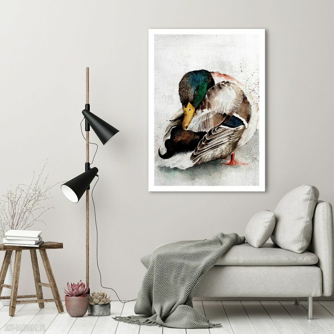 Akwarelowy obraz z kaczorem 40x60 cm na płótnie