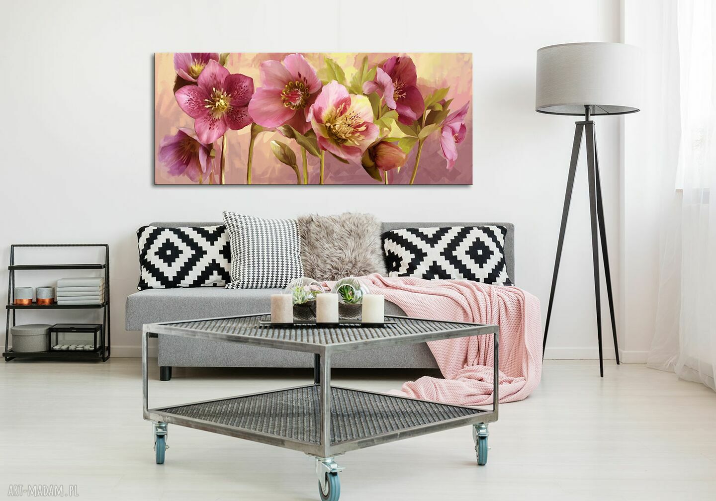 Obraz drukowany na płótnie "Kwiaty w różach" - format 147x60 cm 03161