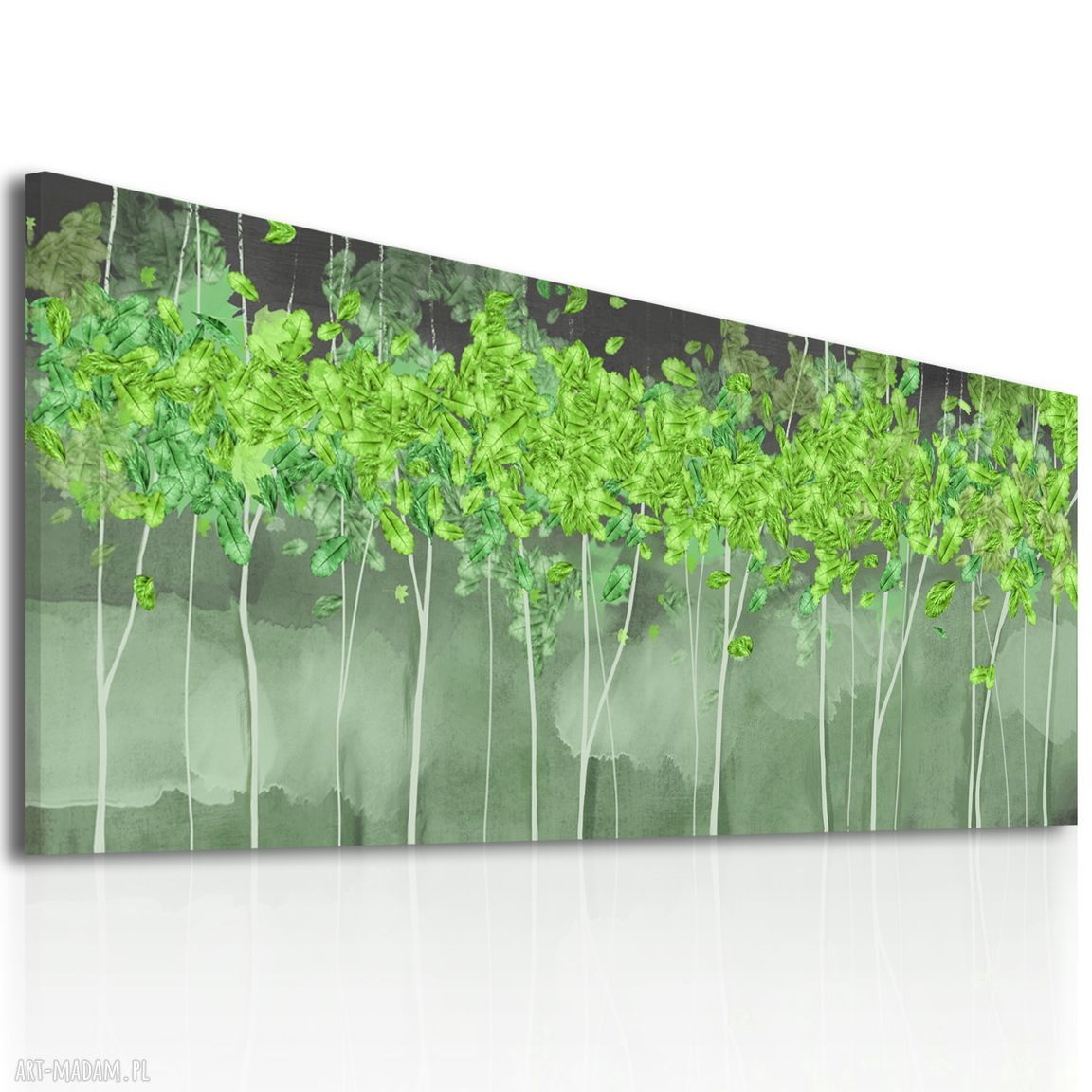 Obraz drukowany na płótnie z drzewami w zieleni 147x60 cm