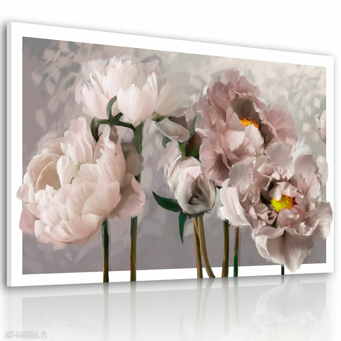 Piwonie na płótnie 120x80 cm - obraz do sypialni (gotowy do zawieszenia)