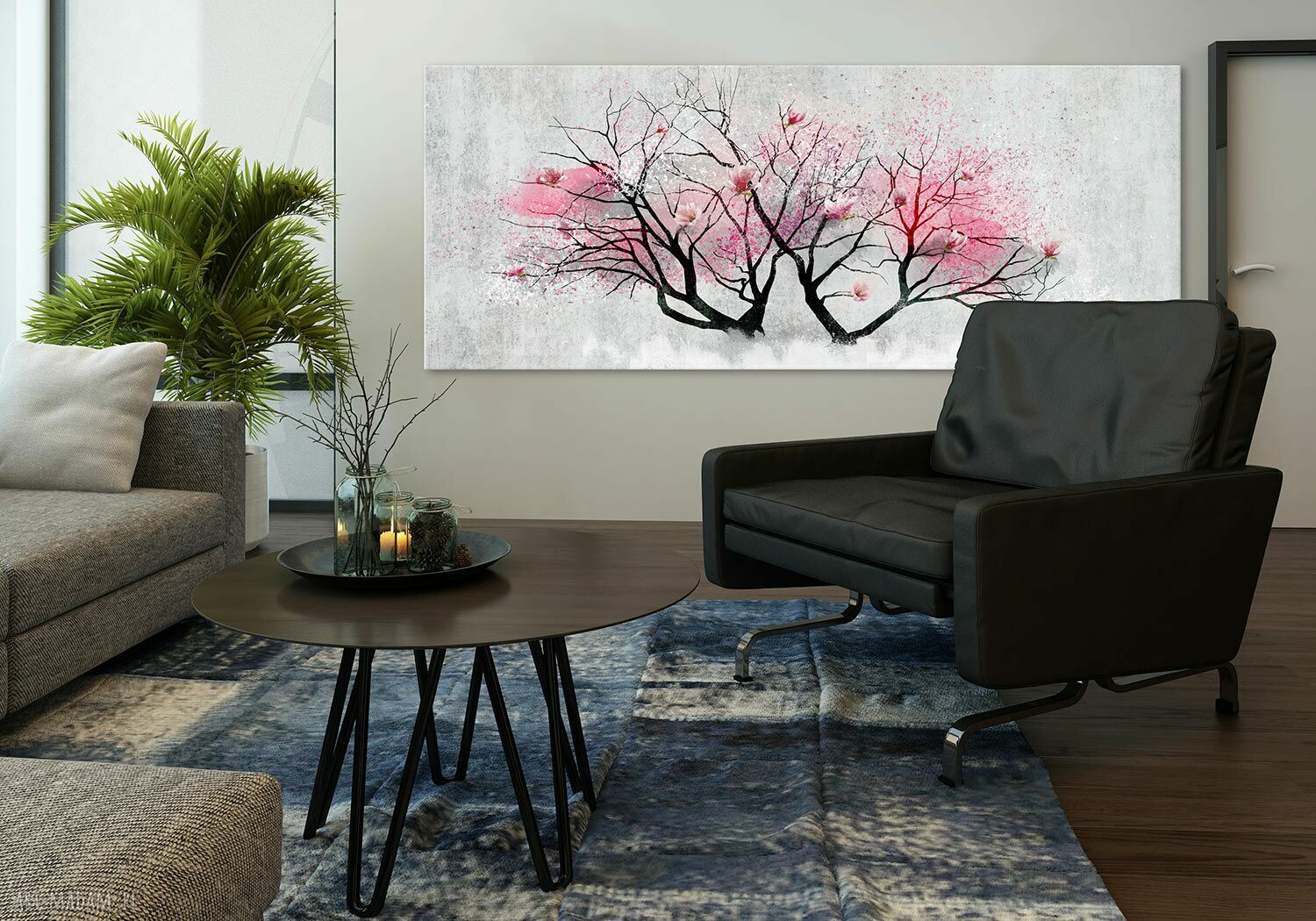 Kwitnąca magnolia - obraz drukowany na płótnie 147x60 cm