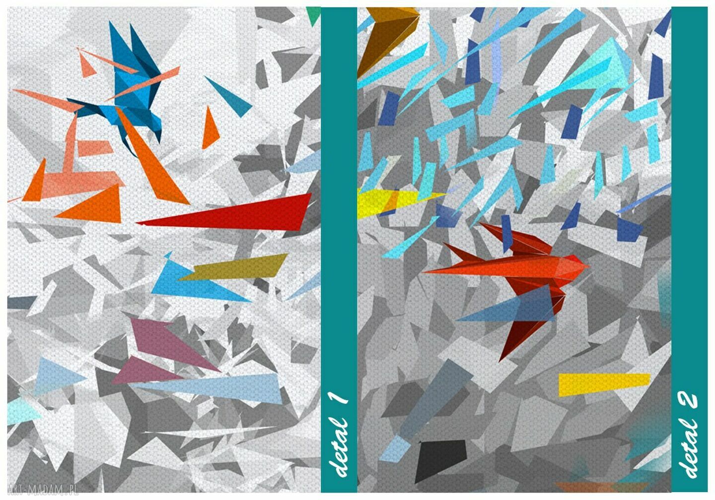 Świat origami - abstrakcyjne drzewo na płótnie 147x60 cm (02489)