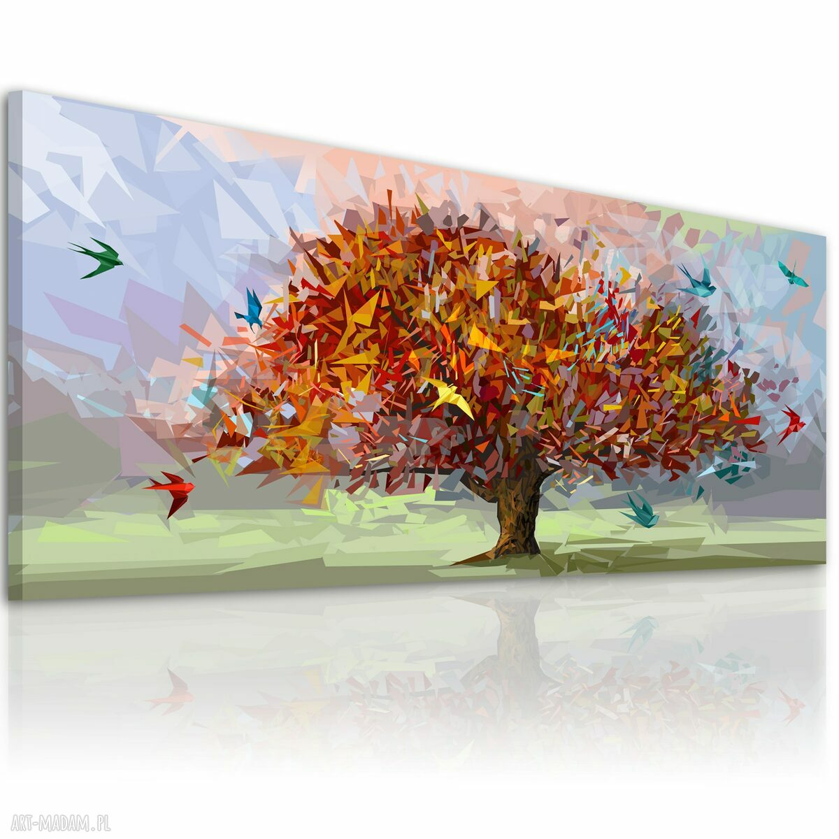 Nowoczesny obraz abstrakcyjne drzewo 147x60 cm - gotowy do powieszenia na płótnie