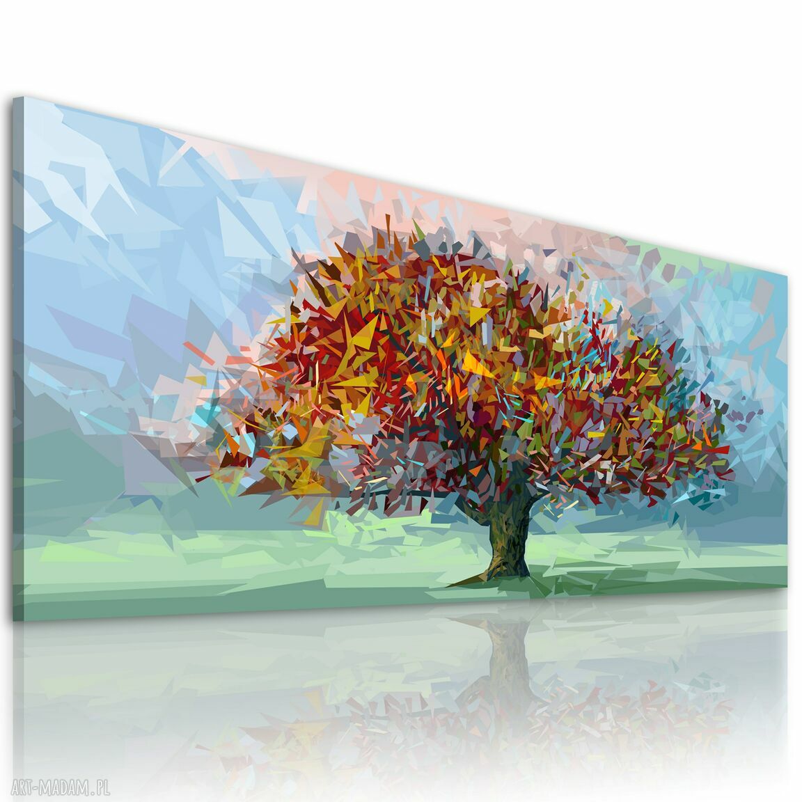 Obraz drukowany na płótnie - Świat z papieru - Abstrakcyjne drzewo 147x60 cm