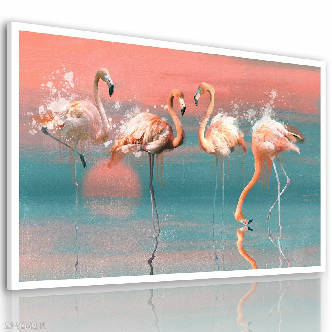 Obraz Flamingi na płótnie 120x80 cm 02603
