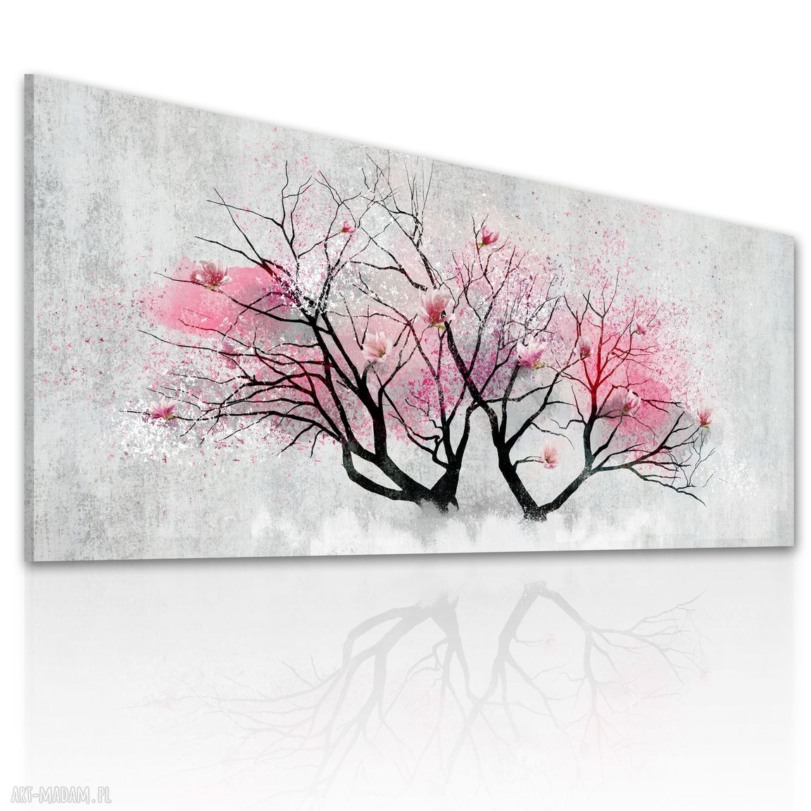 Kwitnąca magnolia - obraz drukowany na płótnie 147x60 cm
