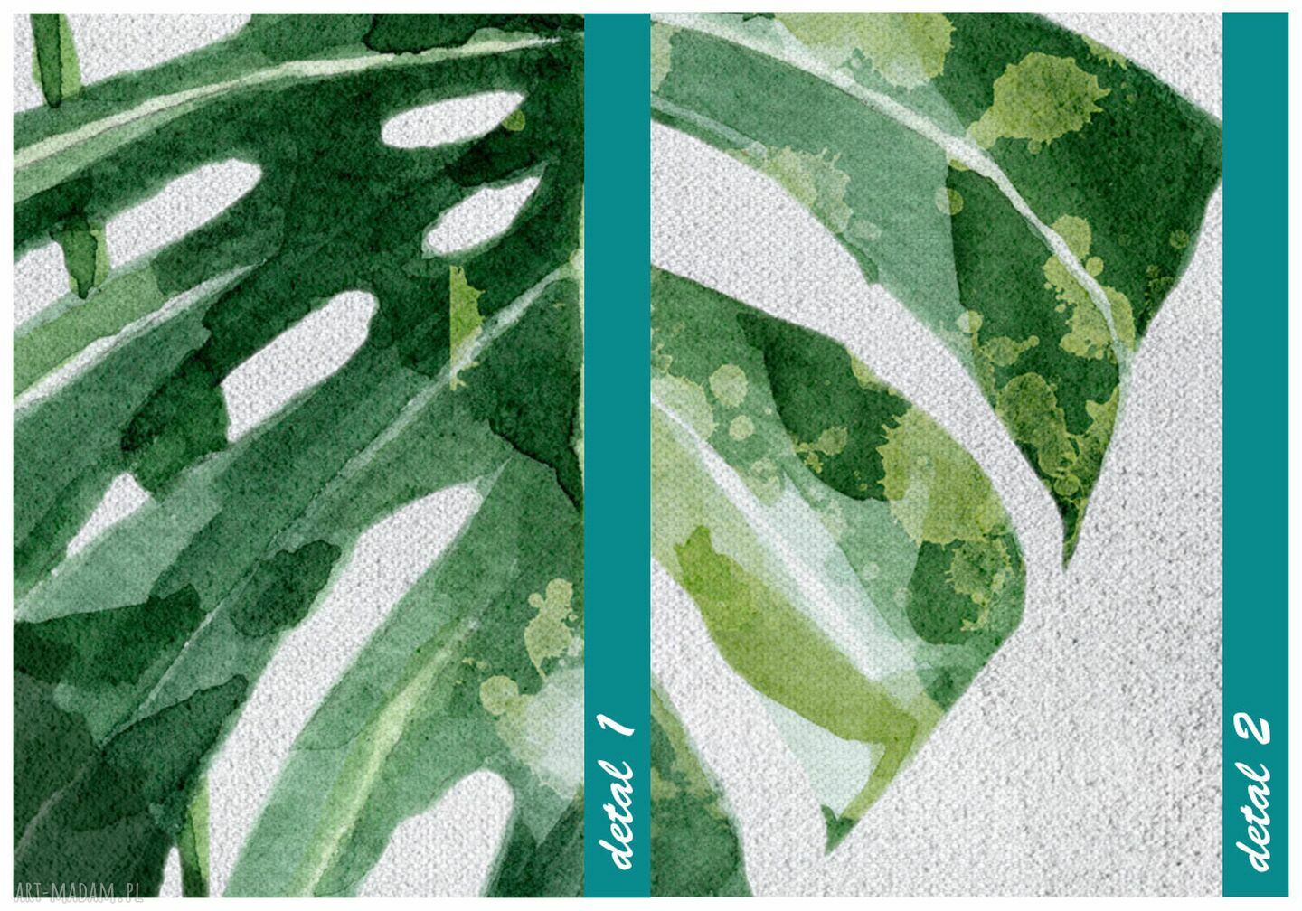 Kwiat Monstera 70x100 cm - nowoczesny obraz drukowany na płótnie