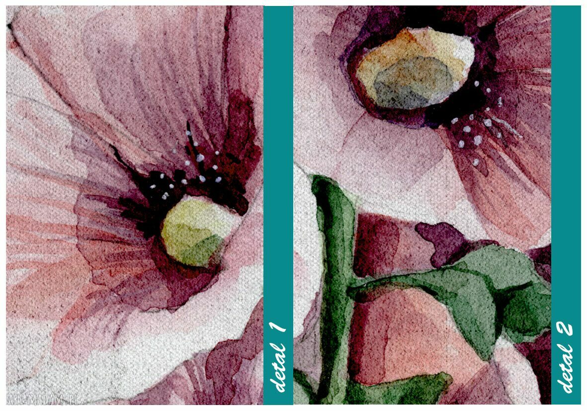 Obraz drukowany na płótnie Malwa 70x100 cm - gotowy do powieszenia