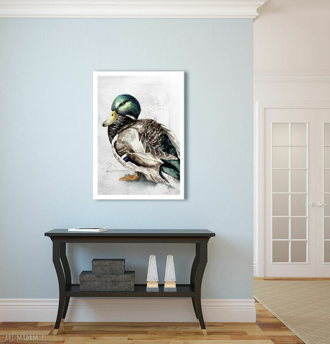 Obraz drukowany na płótnie Akwarelowy Kaczor 40 x 60 cm