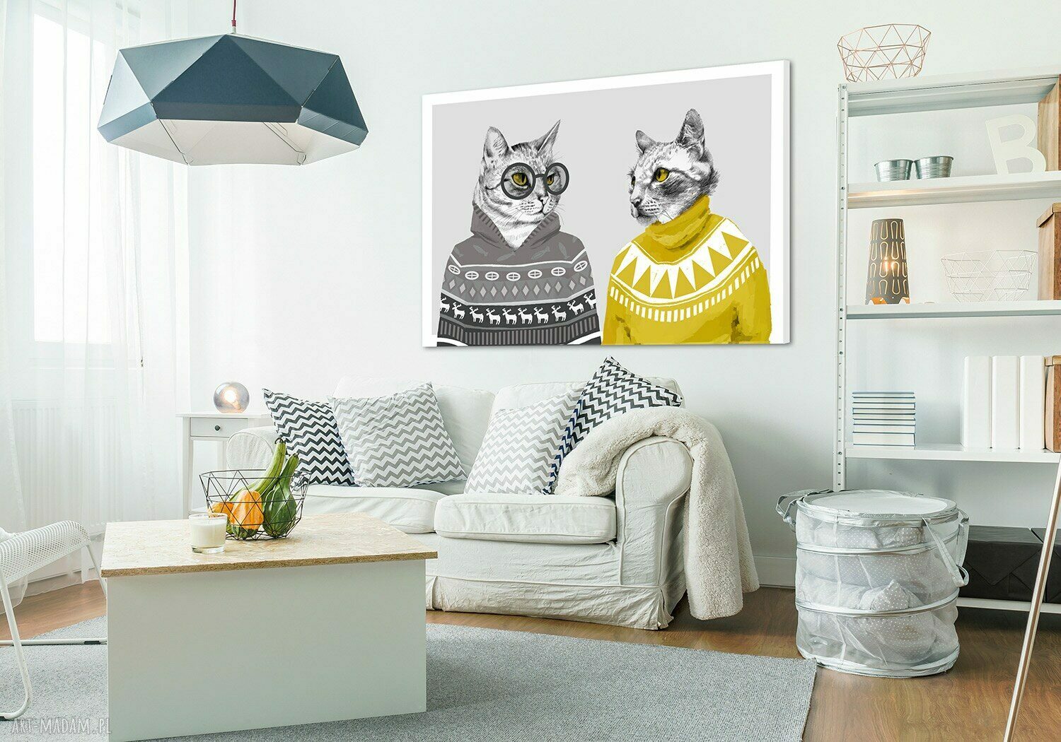Obraz drukowany na płótnie z hipsterskimi kotami - 120x80 cm
