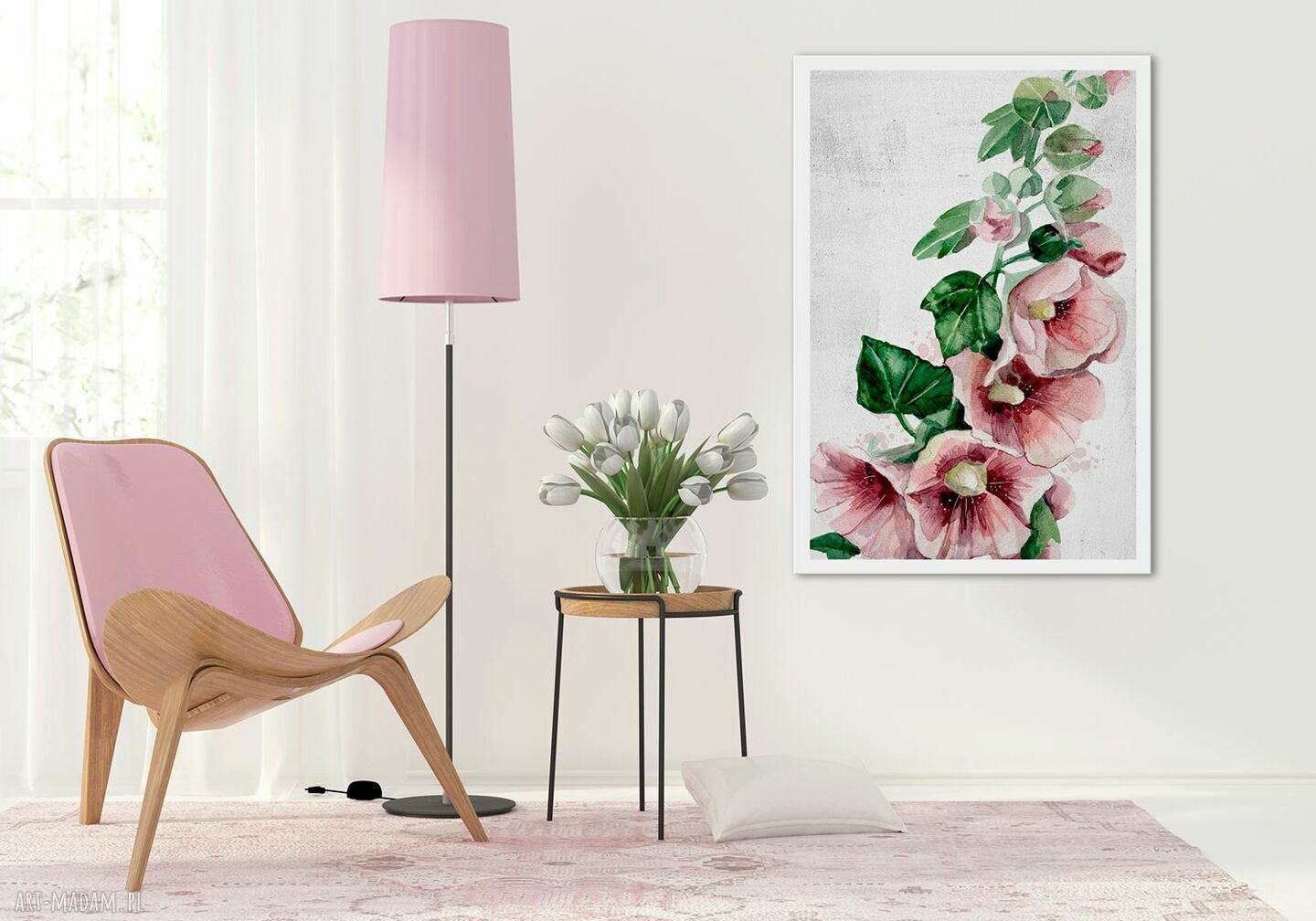 Obraz drukowany na płótnie Kwiat Malwa 70x100 cm - gotowy do powieszenia