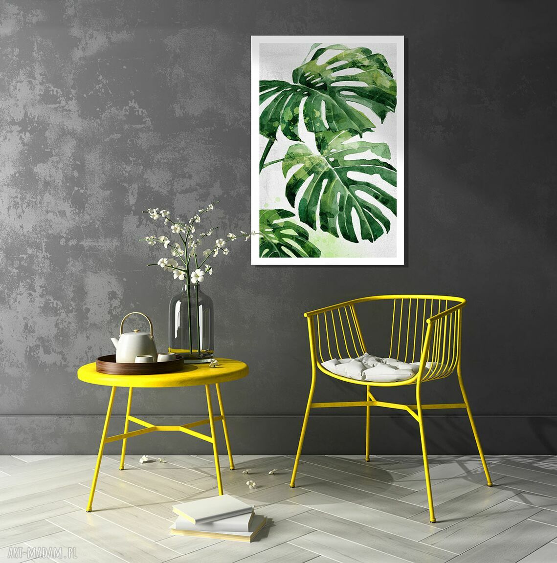 Obraz drukowany na płótnie Kwiat Monstera 80x120 cm 03142