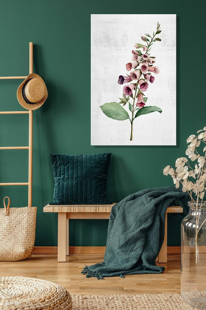 Obraz drukowany na płótnie Naparstnica w stylu vintage 70x100 cm - gotowy do powieszenia