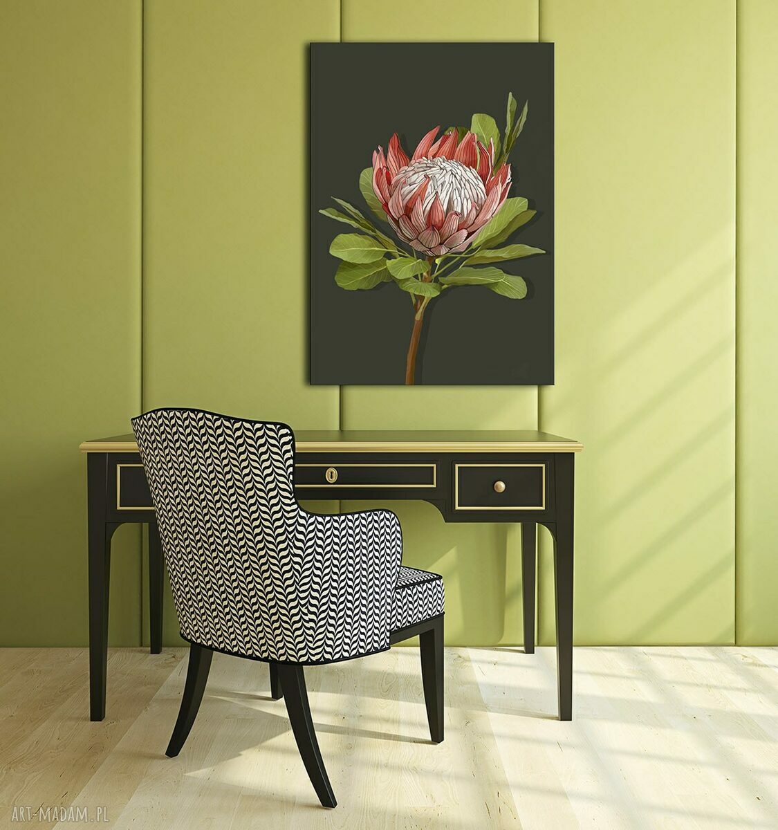 Obraz na płótnie Kwiat Protea 70x100 cm - gotowy do powieszenia