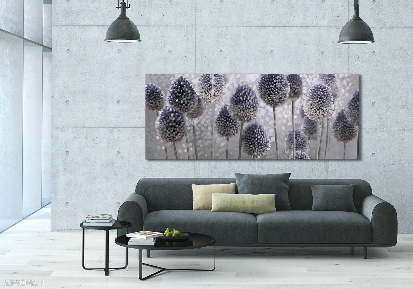 Obraz na płótnie Kwiaty czosnku w fioletach 147x60 cm - gotowy do zawieszenia