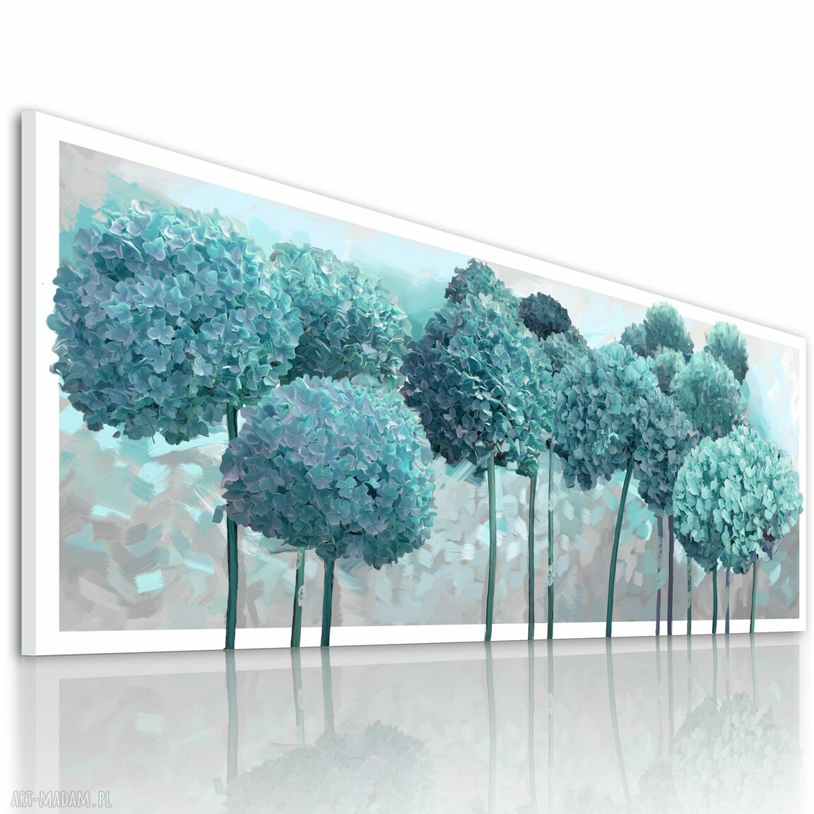 Obraz na płótnie Hortensje ogrodowe w turkusie 147x60 cm
