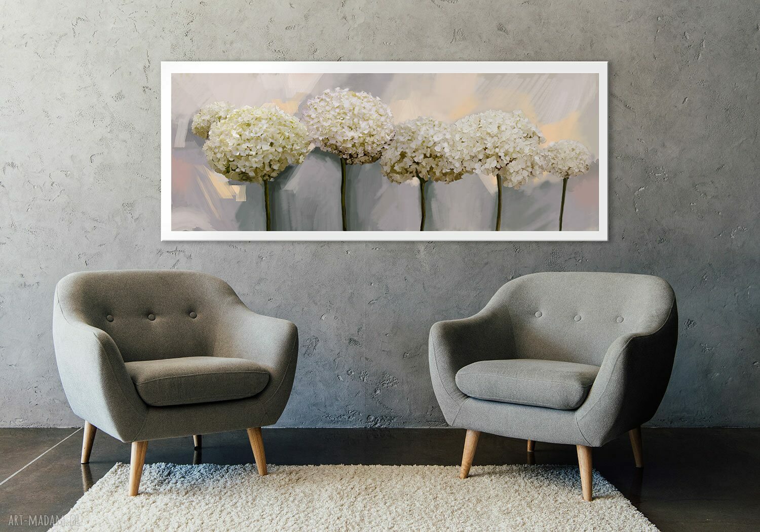 Obraz na płótnie Hortensje w delikatnych barwach 147x60 cm