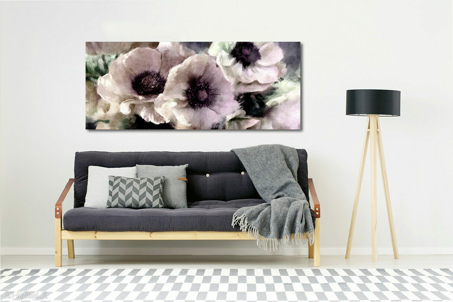 Obraz z zawilcami na płótnie 147x60 cm - gotowy do powieszenia