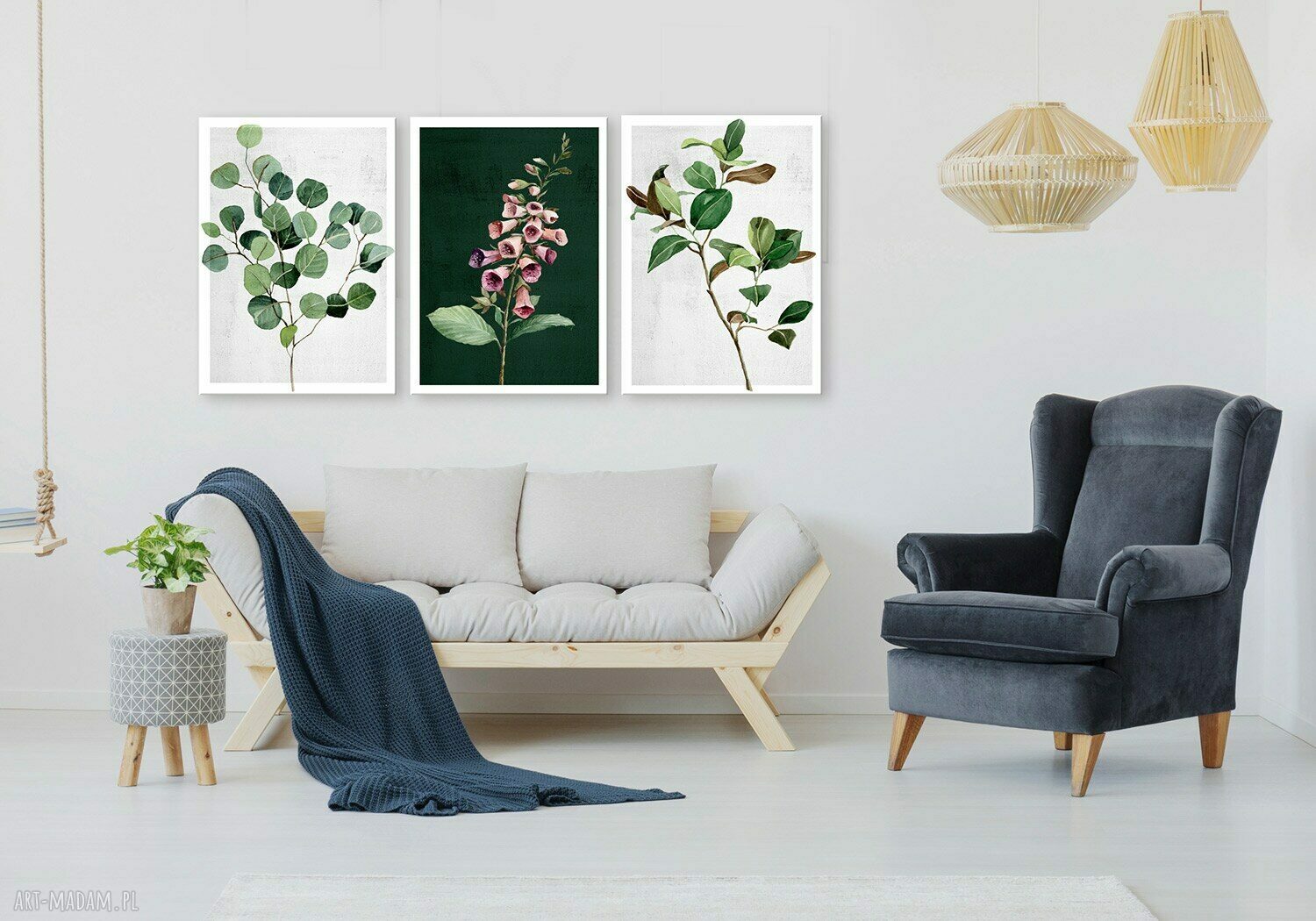 Obraz drukowany na płótnie ROŚLINKI - duży format tryptyk 3 części po 50x70 cm (łącznie 150x70 cm)