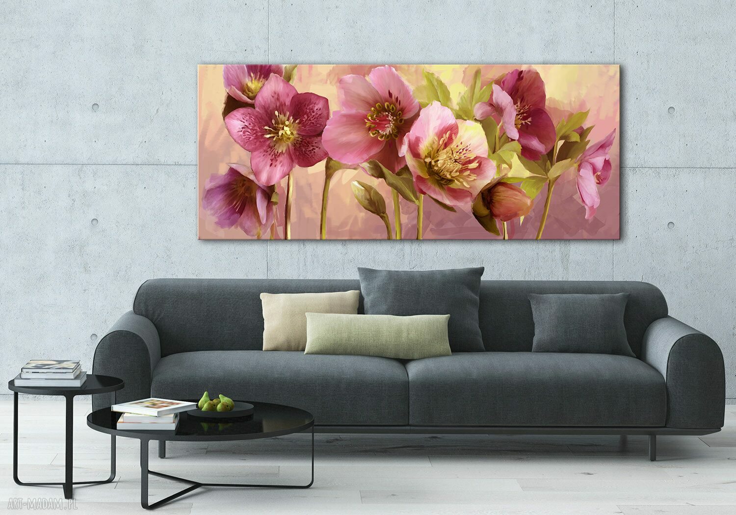 Obraz drukowany na płótnie "Kwiaty w różach" - format 147x60 cm 03161