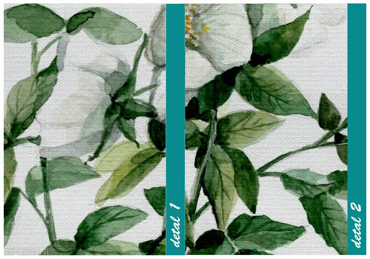 Obraz na płótnie z białymi kwiatami 50x70 cm w stylu boho