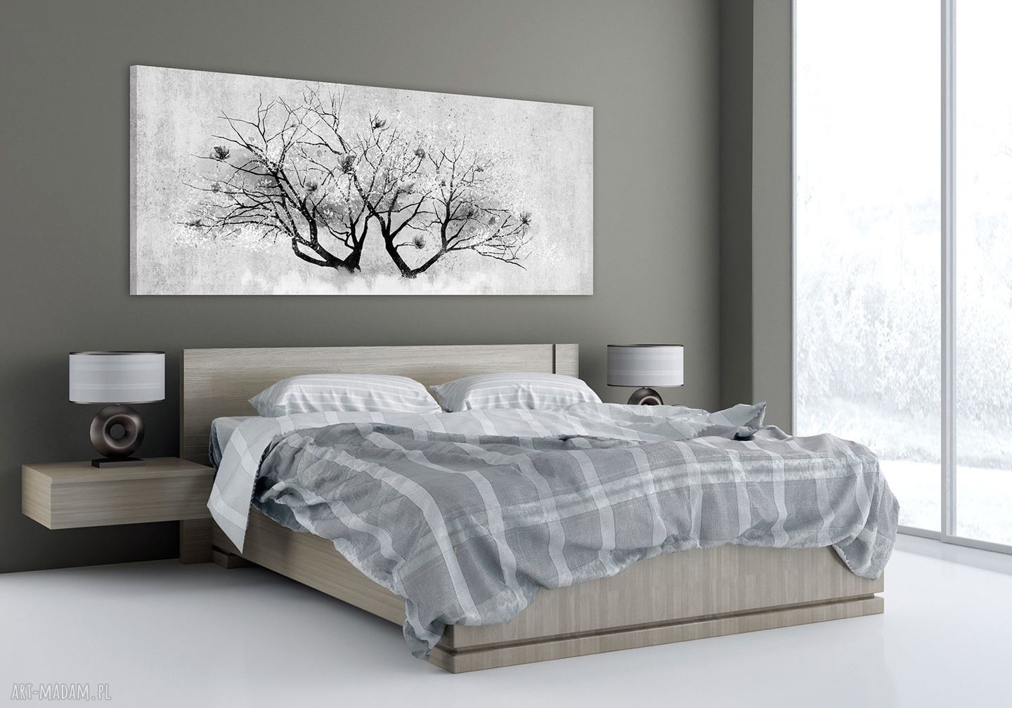 Obraz Magnolia - druk na płótnie kwitnące drzewo 147x60 cm