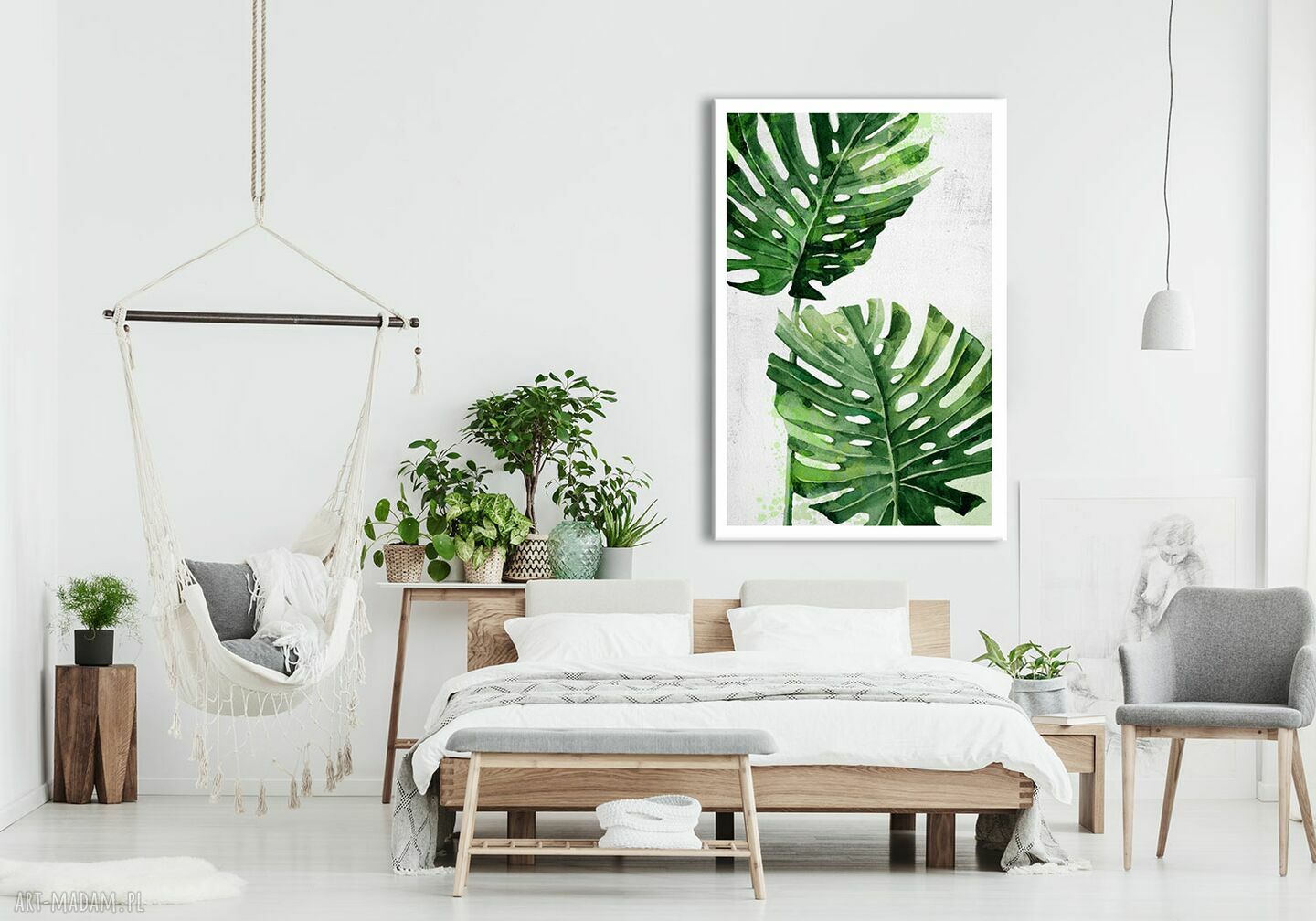Obraz drukowany na płótnie Kwiat Monstera 80x120 cm - gotowy do zawieszenia