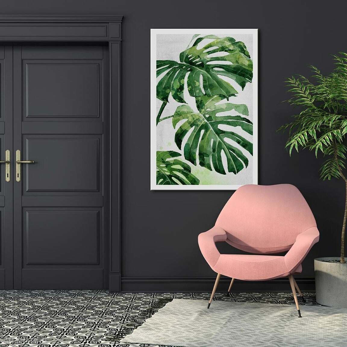 Obraz drukowany na płótnie Kwiat Monstera 80x120 cm 03142