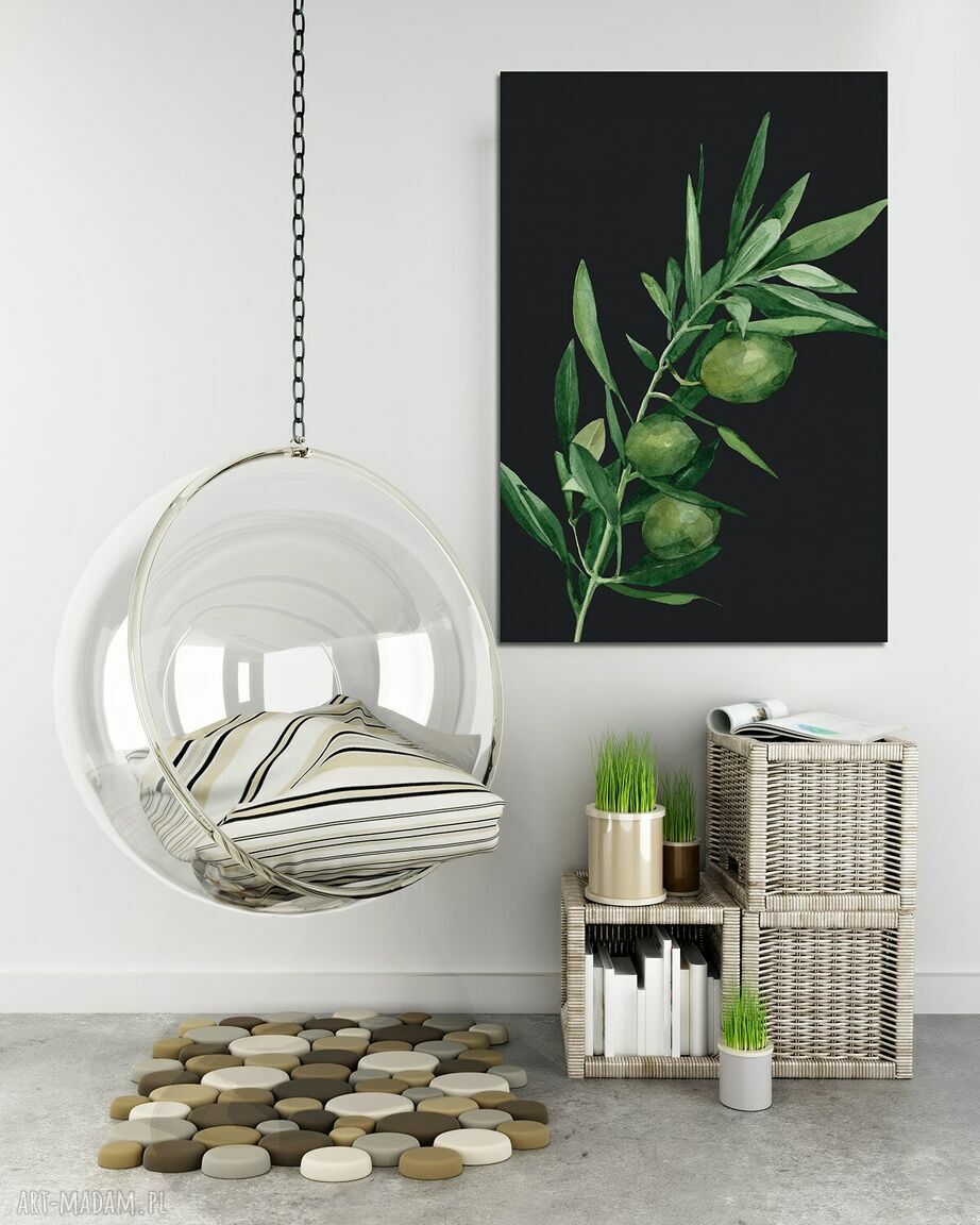 Gałązka oliwna na płótnie 70x100 cm - gotowy do powieszenia