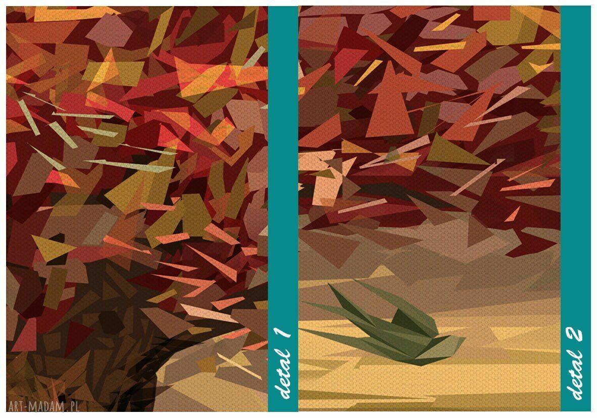 Obraz abstrakcyjne drzewo z ptakami origami 147x60 cm - ręcznie robiona dekoracja