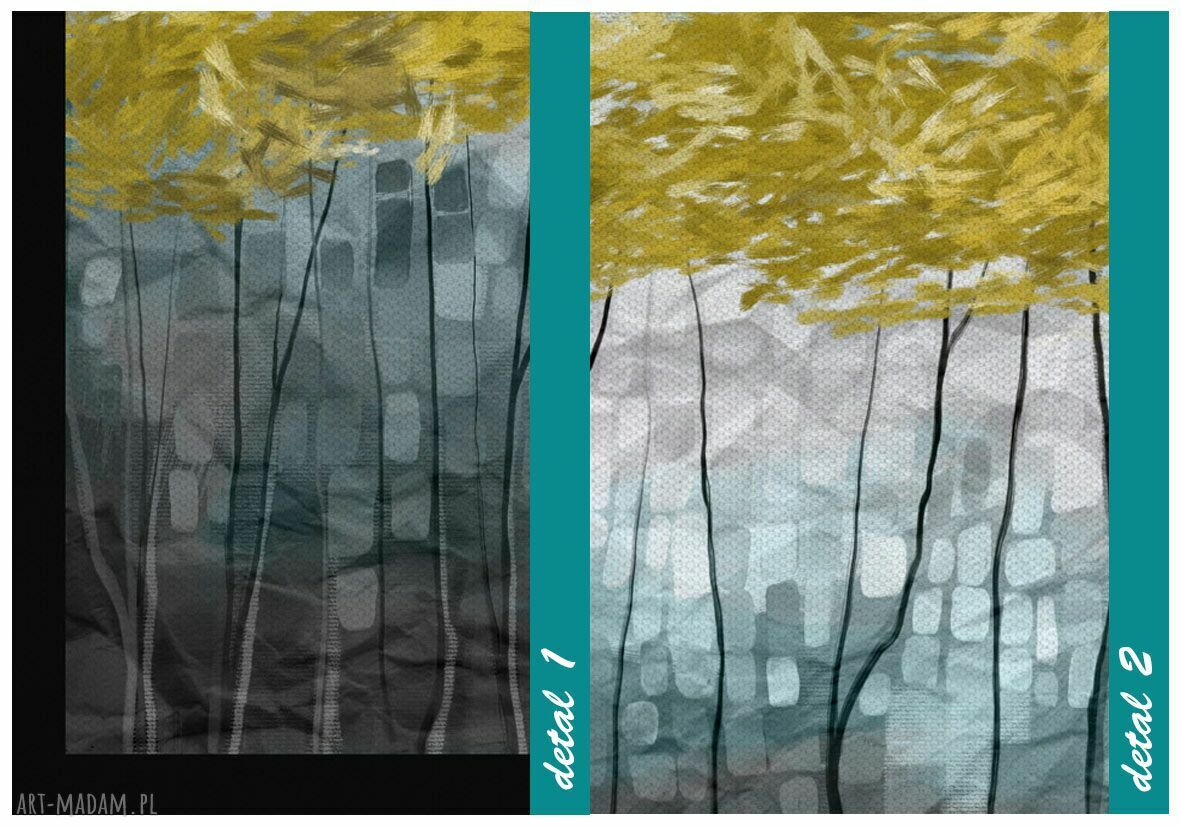 Nowoczesny obraz na płótnie - abstrakcyjne złote drzewa w jesiennej aurze 02383 (147x60 cm)