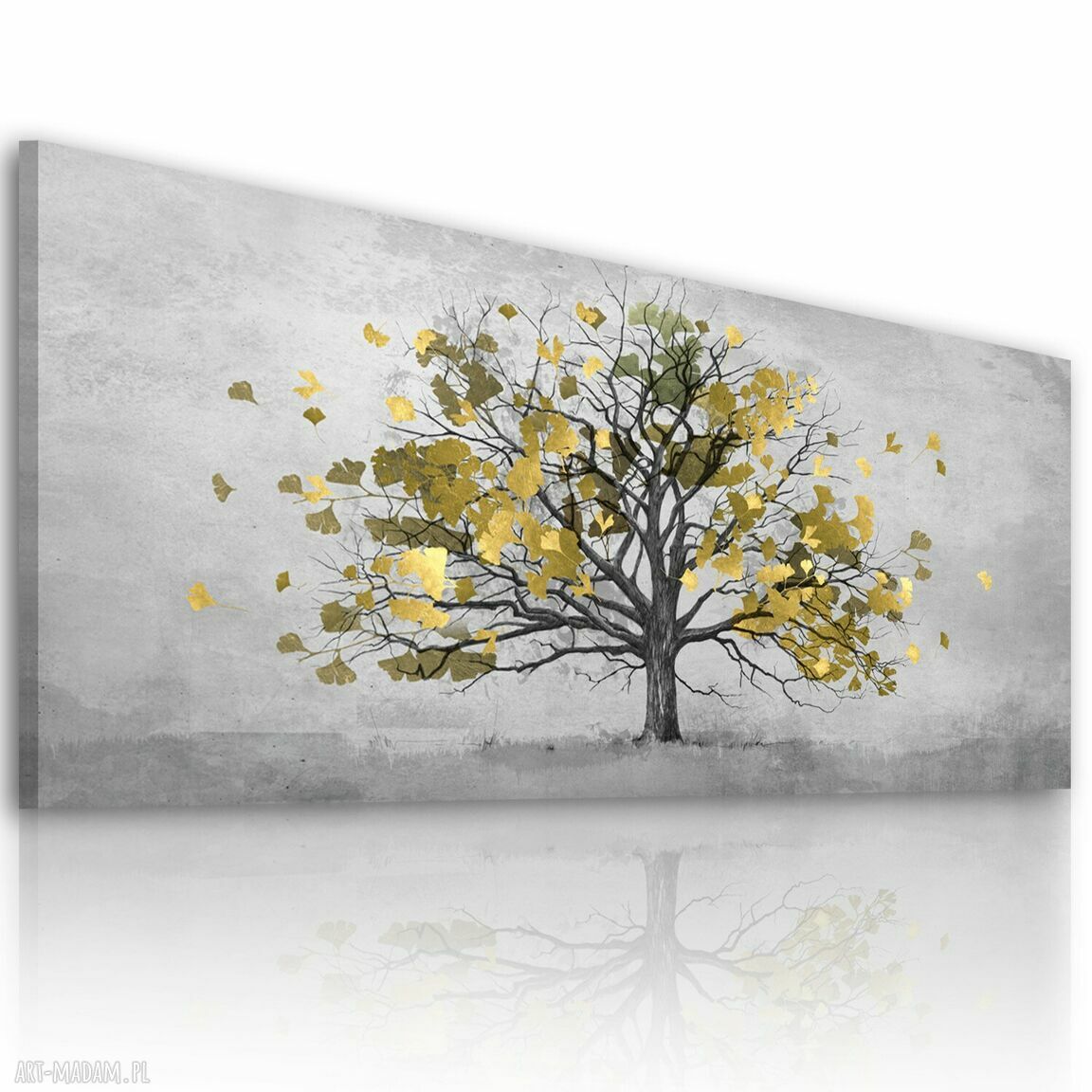 Obraz na płótnie - Pejzaż drzewo w beżach 147x60 cm