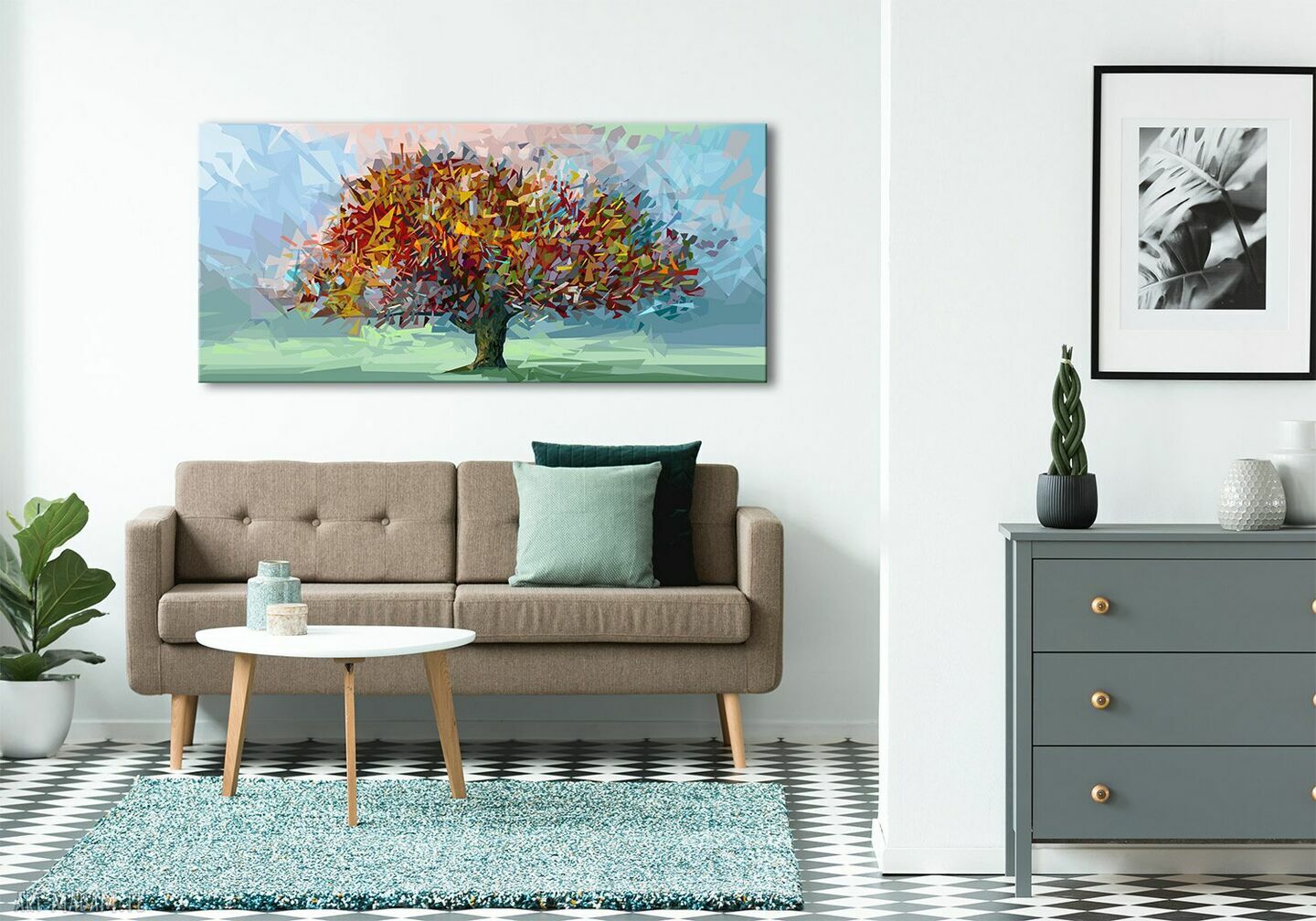 Obraz drukowany na płótnie - Świat z papieru - Abstrakcyjne drzewo 147x60 cm