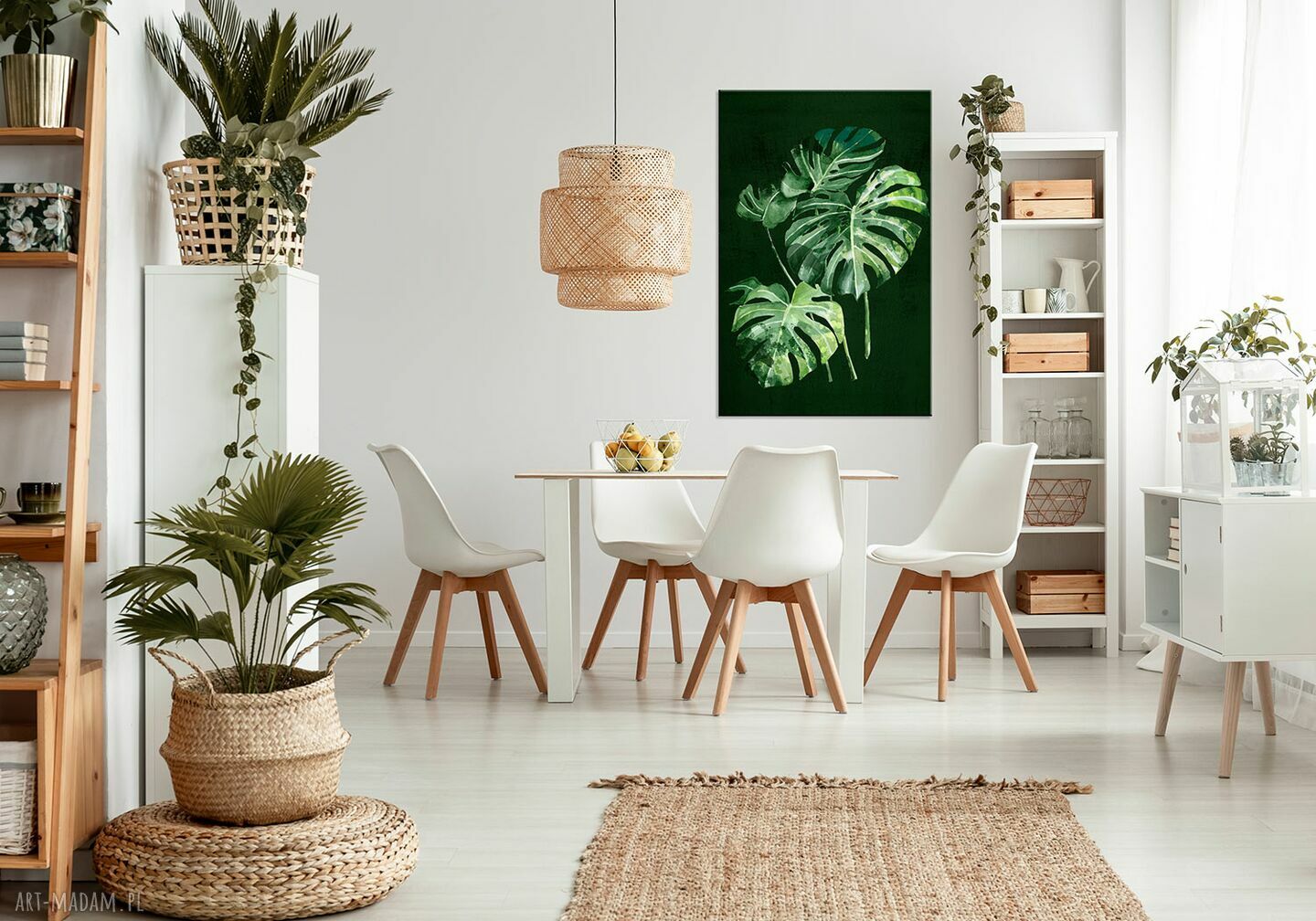 Obraz z kwiatem Monstera 70x100 cm - druk na płótnie do salonu