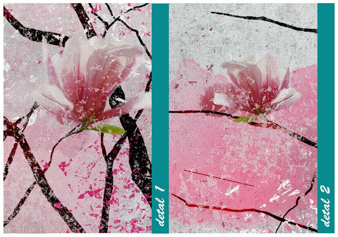 Kwitnąca magnolia - obraz drukowany na płótnie 147x60 cm