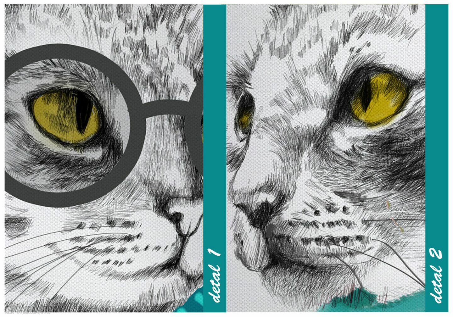Obraz drukowany na płótnie Hipsterskie koty w swetrach 120x80 cm