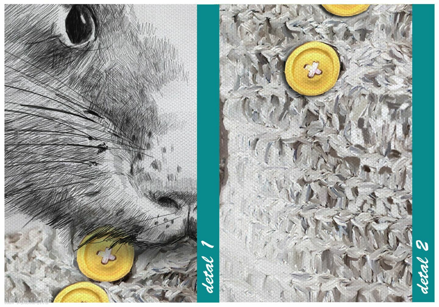 Obraz drukowany na płótnie z szynszylem 60x80 cm do pokoju dziecięcego