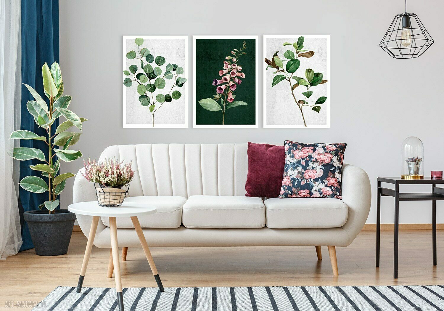 Obraz drukowany na płótnie ROŚLINKI - duży format tryptyk 3 części po 50x70 cm (łącznie 150x70 cm)