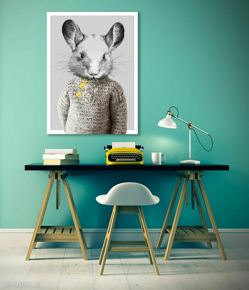 Obraz drukowany na płótnie z szynszylem 60x80 cm do pokoju dziecięcego