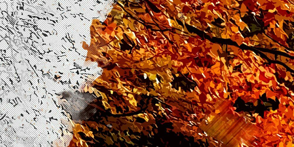 Obraz DRZEWO 44 120x70 - abstrakcyjna leśna ścieżka w promieniach słońca