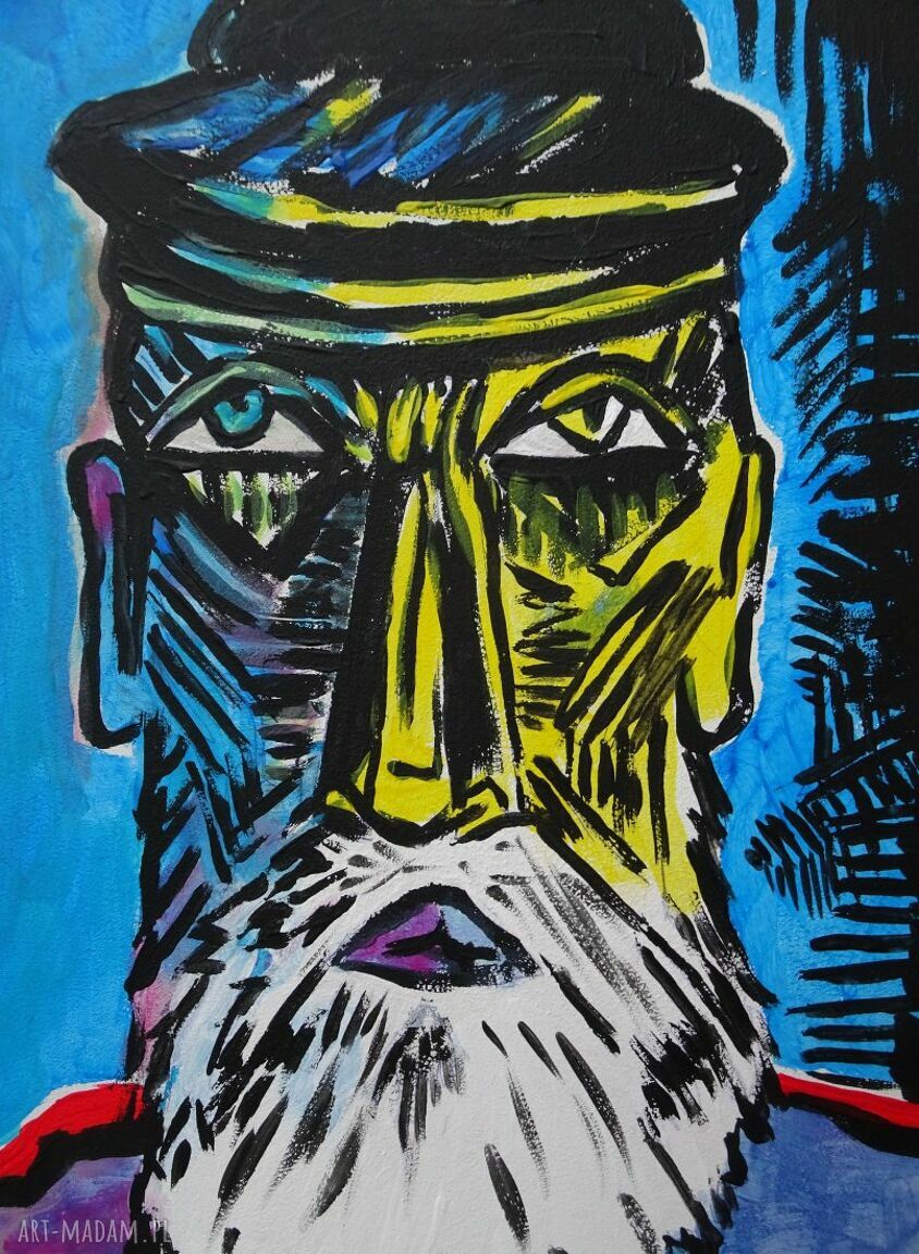 Obraz w stylu Picassa do salonu akryl na płycie A4 21x29,7 cm
