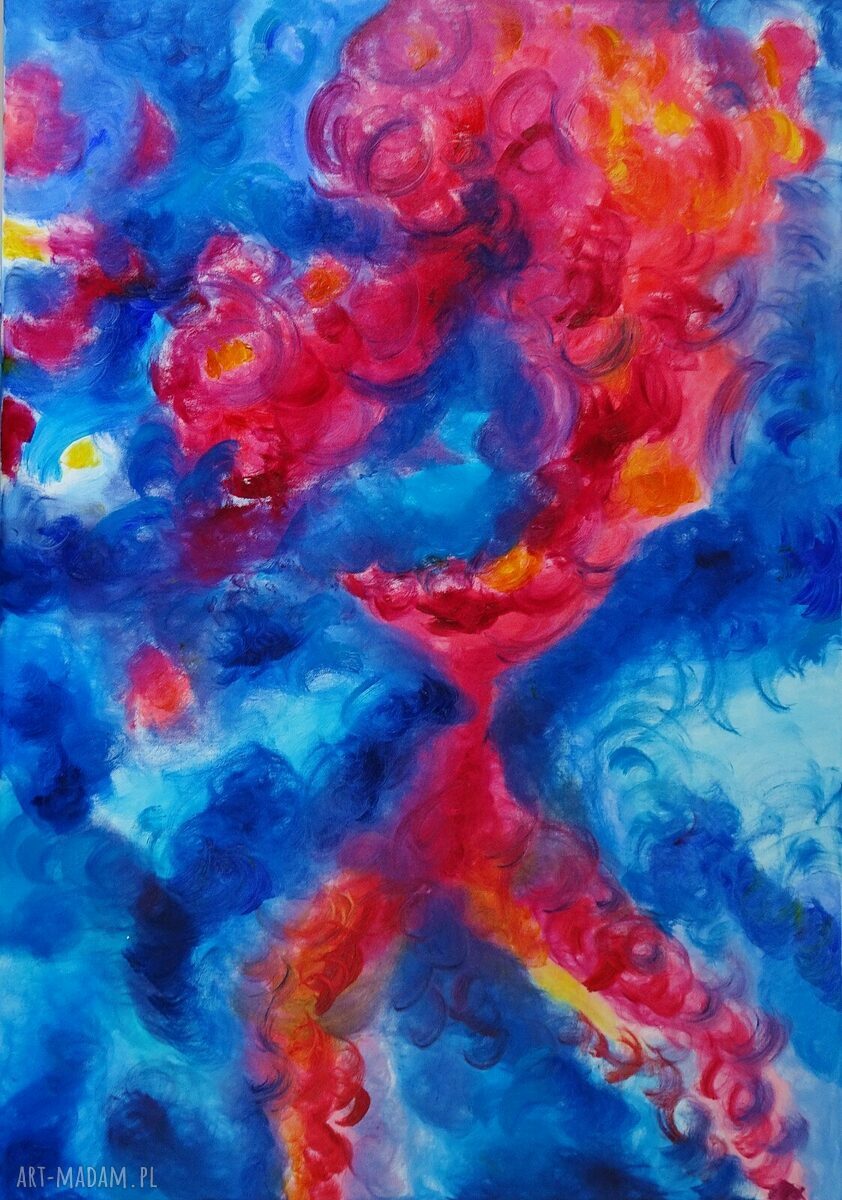 Duży obraz olejny na płótnie: abstrakcja kolor i światło 100x70 cm