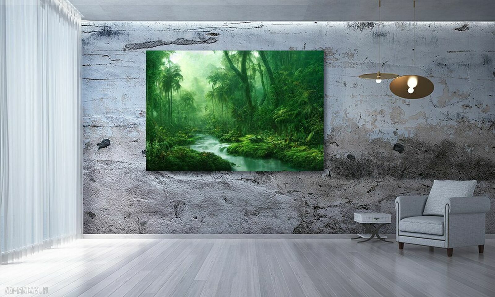 Obraz dżungla na płótnie 120x80 cm do salonu