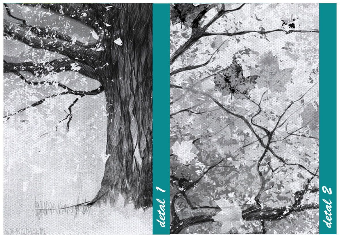 Czarno-biały obraz Drzewo na płótnie 147x60 cm - nowoczesna dekoracja do salonu