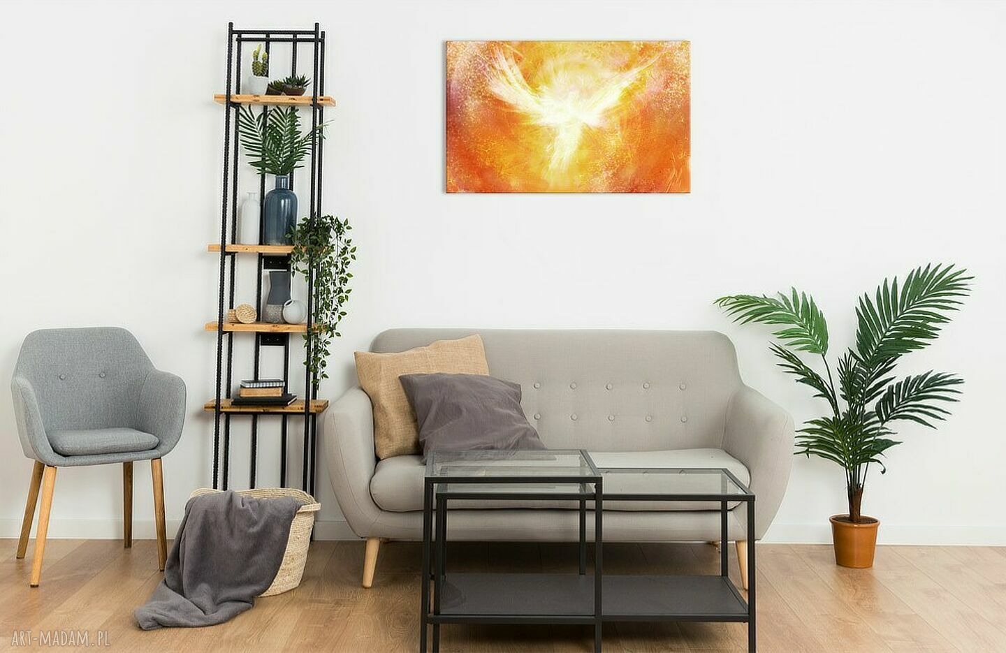 Obraz energetyczny Anielski kontakt 2 - wydruk na płótnie 70x43 cm