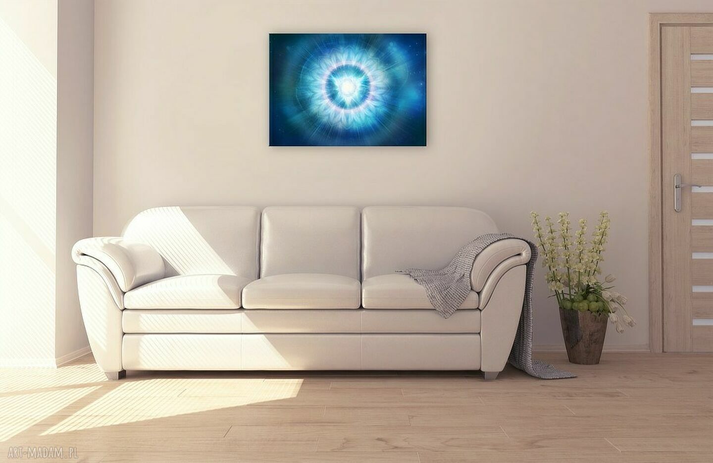 Obraz energetyczny Czakra Gardła - wydruk na płótnie 70x50 cm