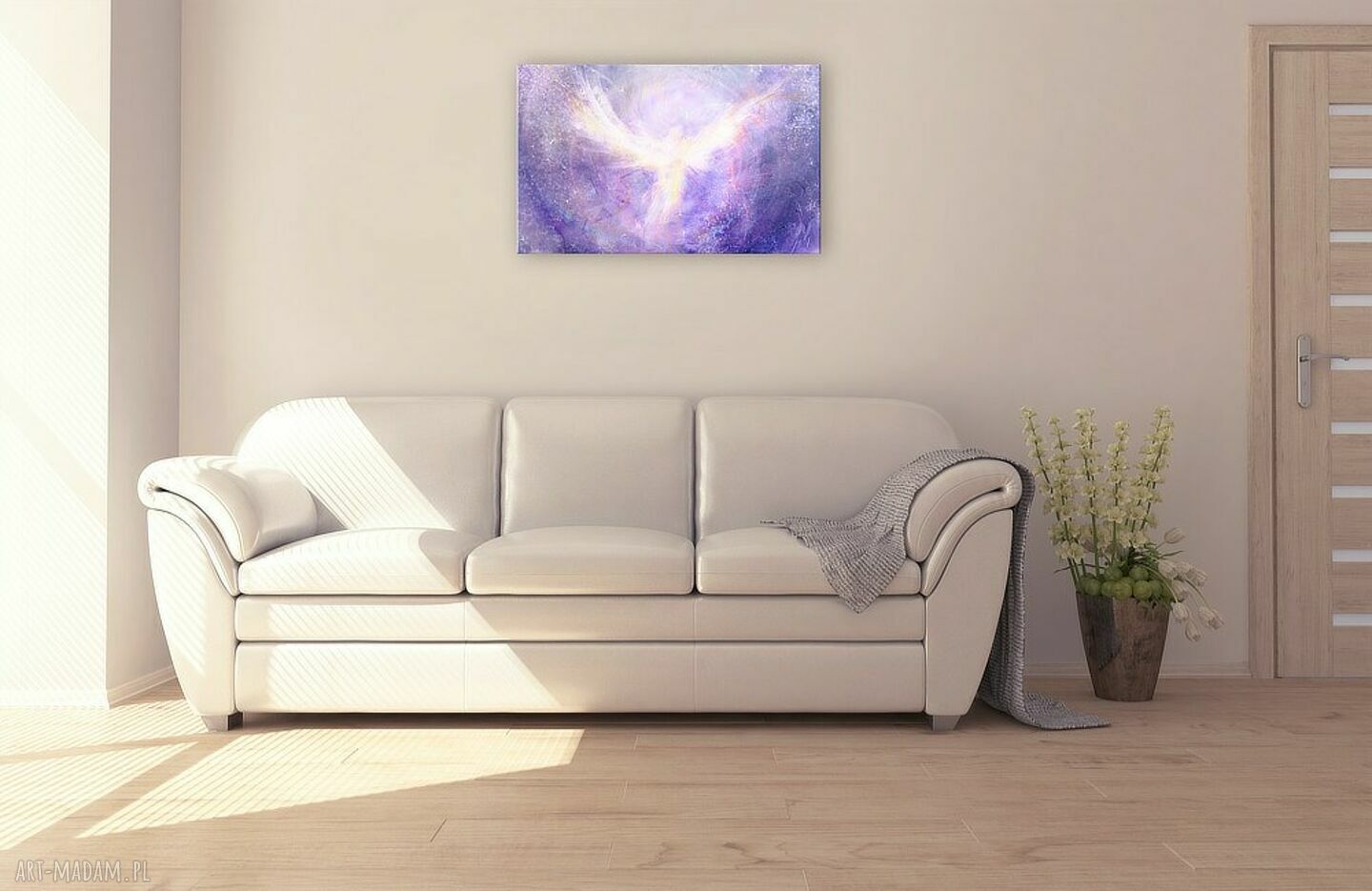 Obraz energetyczny „Anielski kontakt” - wydruk na płótnie 70x43 cm
