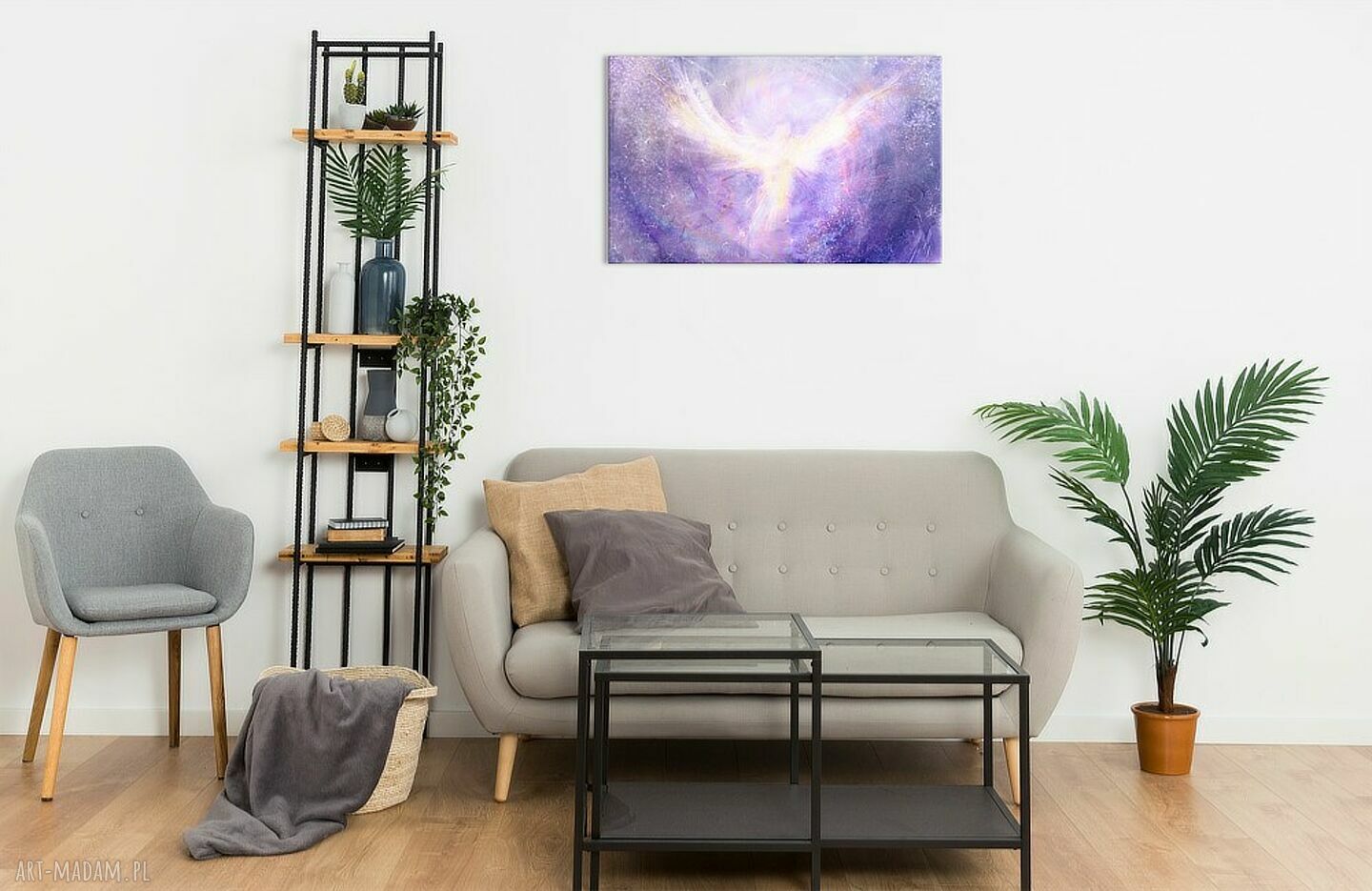 Obraz energetyczny „Anielski kontakt” - wydruk na płótnie 70x43 cm